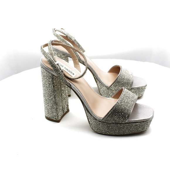 Steve Madden Womens Lessa-R Glass Open Toe Heel Sandals - Picture 3 of 8